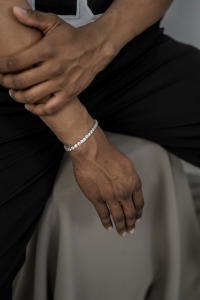 <b>Mens</b> 925 silver moissanite tennis bracelet round cut luxury engagement style jewellery iced out bracelet gift for <b>men</b> wear - Product Image 4