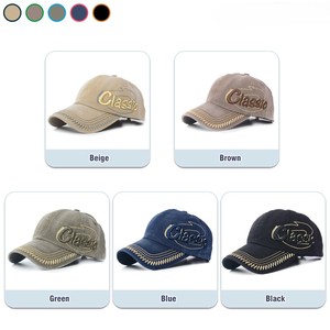 Gorra de Béisbol Unisex Vintage Lavada con Bordado Clásico de Letras, Visera Curva de Costura Gruesa, Gorra Retro de Algodón Estilo Papá, Ajustable para el Sol - Product Image 4