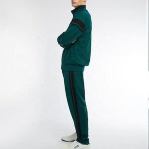 Chándal de primera calidad con cremallera completa, sudadera con cuello alto y bolsillos laterales, y pantalones a juego, estilo deportivo, ropa de otoño. - Product Image 6