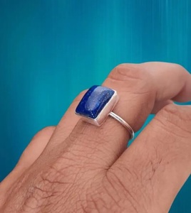 Anillo de Piedra Preciosa de Lapislázuli Natural, Plata de Ley 925, Joyería Boho Hecha a Mano para Mujer - Product Image 3