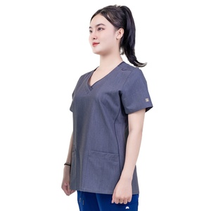 Scurbs Uniforms Medical Scrubs Camisa de buena calidad WRAP transpirable almacenado en una bolsa de polietileno del fabricante de Vietnam - Product Image 1