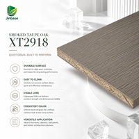 Panneau OSB mélaminé Jinbase SXT2918 en chêne fumé taupe 18 mm E0 1220x2440 mm pour la conception d'intérieur moderne