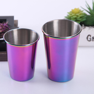 Vasos de Agua de Acero Inoxidable de Pared Simple con Recubrimiento Electrolítico de Color Arcoíris, Vasos Reutilizables de Metal con Logotipo Personalizado - Product Image 3