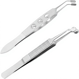 Pince à épiler professionnelle en acier inoxydable pour cils et sourcils, avec poignée croisée, antistatique et légère, pour massage des paupières et application de volume - Product Image 6