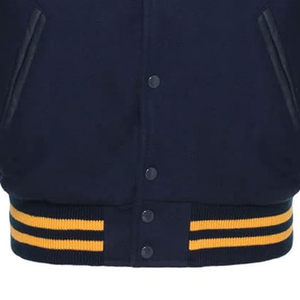 Varsity <b>Jacket</b> Made With Faux Leather Sleeves Classic Two Tone Look Designed For College Athletes Fully Personalized Branding - Product Image 3