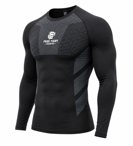 Rashguard à manches longues pour homme, noir, imprimé par sublimation, séchage rapide, polyester et élasthanne, coupe sans couture - Product Image 2