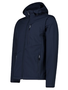 Chaqueta deportiva de caparazón blando con estampado personalizado para hombre OEM, chaqueta con soporte de mangas desmontables de tela a prueba de viento de secado rápido para hombre - Product Image 5