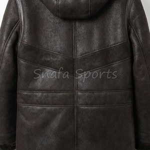 OEM <b>Men</b> Shearling Leather <b>Jacket</b> Winter Fur Lined Aviator <b>Jacket</b> Custom Wholesale Manufacturer Design Leather <b>Jacket</b> - Product Image 5
