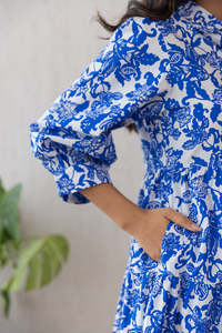 Robe midi en mousseline de soie à imprimé floral romantique avec col à volants, manches longues, coupe ample, style décontracté pour le printemps, robe élégante pour femmes - Product Image 2