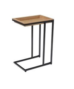 Mesa Auxiliar de Hierro con Tapa de Madera, Diseño Decorativo que Mejora el Atractivo Visual de Salas de Estar y Dormitorios - Product Image 1