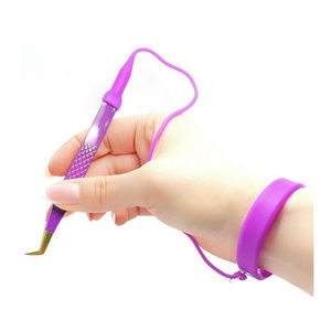 Pince à cils personnalisée pour extensions de cils, fine, droite, à pointe en fibre, forte adhérence, en acier inoxydable, outil de beauté - Product Image 2