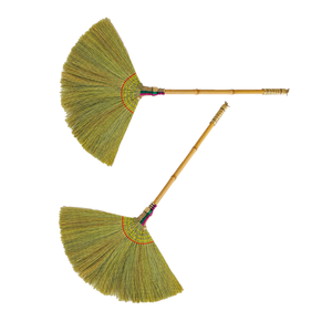 Balai à poils naturels en fibres végétales avec manche en bambou écologique classique pour sols - Product Image 1