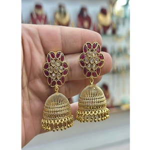 Pendientes de Gota de Moissanita Fina de Primera Calidad, Chapados en Oro, de Latón Simple, para Mujeres y Niñas, Modernos, para Fiestas - Product Image 1