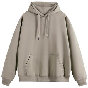 Sweat-shirt à capuche unisexe surdimensionné, vert uni, tricoté, décontracté, avec poche avant, coupe classique, pour l'automne - Product Image 5