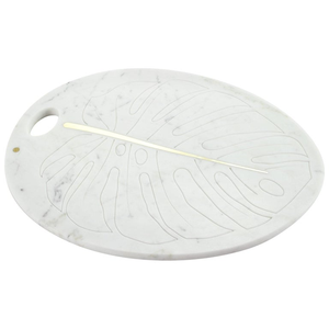 Tabla de cortar de mármol de la mejor calidad con diseño de hoja y asa con orificio, tabla de cortar de mármol. - Product Image 1