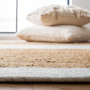 Tapis rond bohème en jute, beige naturel, à poils plats, fait main, écologique, pour salon - Product Image 3