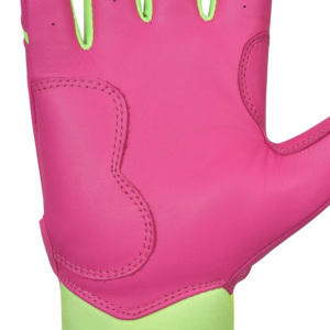 Guantes de Bateo de Béisbol de Cuero Rosa Vibrante Personalizados - Guantes de Bateo Transpirables de Alto Impacto con Ribete Verde Neón Antideslizante - Product Image 6