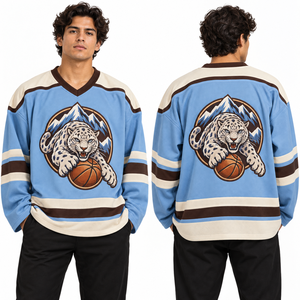 Camiseta de hockey sobre hielo de malla, tela de poliéster ventilada, cuello acanalado, costuras reforzadas, ropa deportiva, uniformes de liga, directo de fábrica - Product Image 2