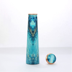 New Style Water <b>Bottle</b> Perfect for Travelling Use Personalized Women Theme Water <b>Bottle</b> Ayurvedic Certified <b>Copper</b> <b>Bottle</b> - Product Image 1