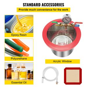 Kit Camera a Vuoto in Acciaio Inossidabile da 3 Galloni per Degassaggio 12L con Pompa da 3.6 CFM e Vuoto a 1 Stadio - Product Image 6