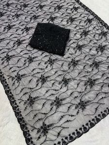 Designer <b>Sequins</b> Embroidery Net Fabric Lace <b>Material</b> For Saree Blouse Dress Wedding Party Wear - Product Image 5