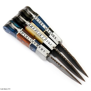 Premium Damascus Steel Folding Pocket Knife Handmade Wood Handle Clip Point Blade Custom OEM EDC Outdoor Hunting Survival Knife - Product Image 6