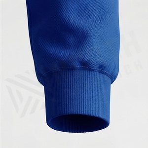 Survêtement pour homme à imprimé géométrique bleu, fermeture éclair intégrale, style sportif, avec poches latérales, coupe classique, pour l'automne - Product Image 6
