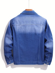 New Men's Trendy Jean Denim <b>Jacket</b> Male Streetwear Washed Ripped Denim <b>Jackets</b> for Men Cotton Coat Autumn Streetwear Style - Product Image 2