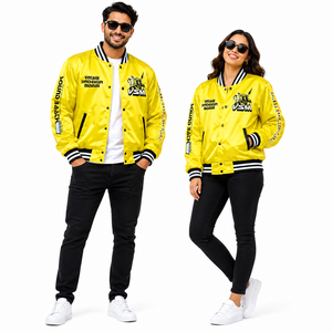 Patchs brodés personnalisés, broderie vintage 3D, vestes varsity en satin, veste bomber de haute qualité, veste avec logo personnalisé - Product Image 2