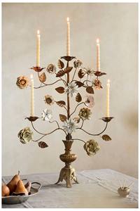 Antique Gold Multi Arm Metal Flower Candelabra Decorative Floral Candle Holder Luxury <b>Table</b> Centrepiece Home Decor - Product Image 3