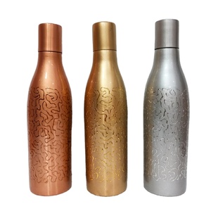 Handmade Pure Copper Water <b>Bottle</b> Set 1000ml | Leak-Proof Ayurvedic Health Vessel | Engraved Metal Sports <b>Flask</b> for Gym & Yoga - Product Image 1