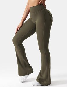Pantalon de yoga évasé extensible pour femme, taille haute, coupe bootcut, avec poche arrière - Product Image 6