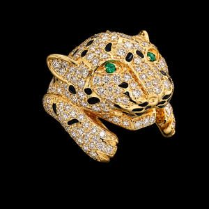 Best Selling Trendy Diamond Studded Tiger Head Shape 18K Yellow Gold Unisex <b>Ring</b> IGI Certified Modern Wedding Anniversary - Product Image 1