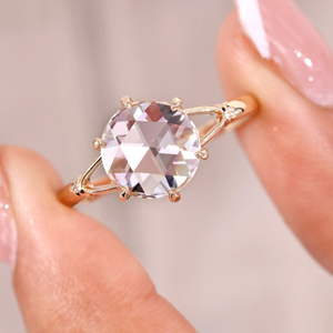 Bague de fiançailles et d'anniversaire solitaire en diamant taille brillant 2,00 carats, plaqué or jaune 14 carats, bijoux en vermeil éternité - Product Image 2