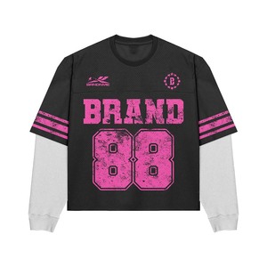 <b>Women</b> Double Layer <b>Mesh</b> Cotton Blend Shirt GSM Purple Contrast Panel Custom Sublimation Print Logo TShirt Double Layer Shirts - Product Image 2