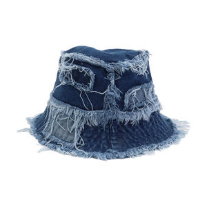 Compre un Sombrero de Pescador de Mezclilla Personalizado, Estilo Vintage, con Borde Deshilachado, Lavado, con Logotipo Bordado Personalizado - Product Image 4