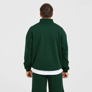Sudaderas de Forro Polar con Cremallera de Cuarto para Hombre, Personalizables con Logotipo, Venta al por Mayor, Ajuste Oversize, Color Liso, Casual, Manga Larga, Cuello Alto, Tejido de Punto - Product Image 2
