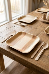 Assiettes carrées en feuilles de palmier Areca de 10 pouces de qualité supérieure pour les mariages, la restauration, les buffets, les dîners et les événements spéciaux - Product Image 1