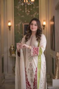 Prix d'usine OEM – Ensemble Salwar Kameez en coton crème de qualité supérieure, tenue ethnique traditionnelle indienne et pakistanaise, imprimé et brodé, style Kurta - Product Image 2