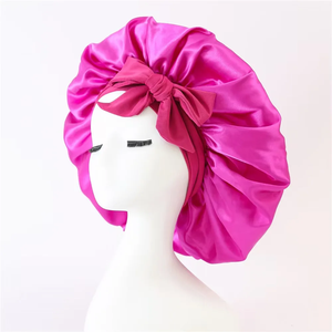 Gorro de satén sedoso ajustable con lazo, turbante ancho para mujer, gorro de ducha posparto, gorro de belleza para dormir, gorro grande de maternidad - Product Image 4