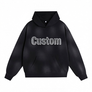 Sweat à capuche unisexe oversize vintage délavé à l'acide, personnalisable avec logo, streetwear, pull délavé pour hommes, ODM OEM - Product Image 4