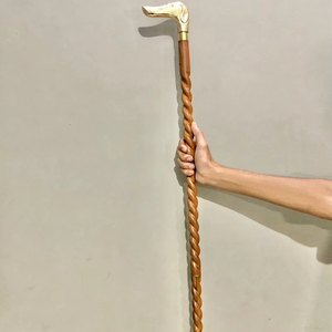 Bastones de Madera Natural Ecológicos con Mango de Latón Pulido, Estilo Rústico Moderno, Ideales para Regalo - Product Image 1