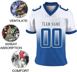 เสื้อฟุตบอลอเมริกันแบบสั่งทำพิเศษ พิมพ์ลายแบบ Sublimation ระบายอากาศได้ดี แห้งเร็ว เย็บอย่างดี ชุดยูนิฟอร์มผู้ชาย ขายส่ง OEM รับผลิตแบรนด์ส่วนตัว - Product Image 6