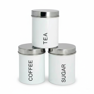 <b>Kitchen</b> <b>Canister</b> Storage Box 3 Pcs <b>Set</b> With Lid Stainless Steel Metal <b>Kitchen</b> <b>Canister</b> for Bread Box Tea Sugar - Product Image 1
