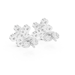 Luxury IGI Certified <b>Silver</b> Swirl Diamond <b>Stud</b> Earrings for Women-Wedding Engagement Gift Fine Jewelry - Product Image 3