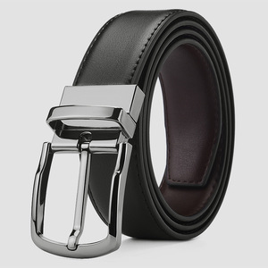 Ceinture en cuir véritable de haute qualité pour homme avec boucle ardillon en alliage - Product Image 4