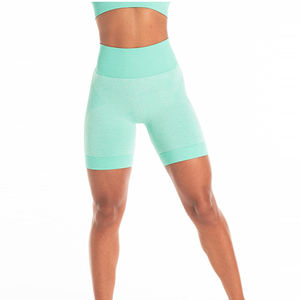 Shorts Deportivos para Mujer, de Cintura Media, con Logotipo Personalizado, Color Liso, Transpirables, de Secado Rápido, con Cintura Elástica, de Poliéster, Gran Venta - Product Image 1