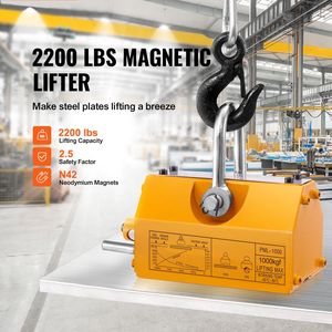 Sollevatore Magnetico con Capacità di 2200 lbs/1000 kg, Fattore di Sicurezza 2.5, Magnete Permanente in Acciaio al Neodimio - Product Image 4