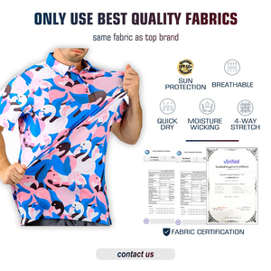 Polo de golf personnalisé pour homme, coupe ajustée, sublimation, broderie OEM de haute qualité, 88% polyester, 12% élasthanne - Product Image 2