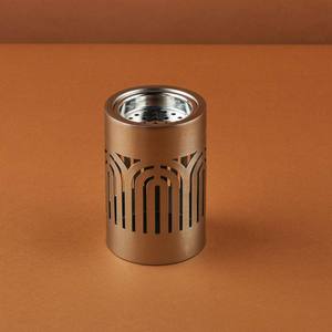 Quemador de incienso (Mabkhara) de metal mate beige al por mayor, estilo moderno Skyline con filigrana, para Bakhoor saudí, Majlis Oud Dakhoon, soporte para incienso. - Product Image 3
